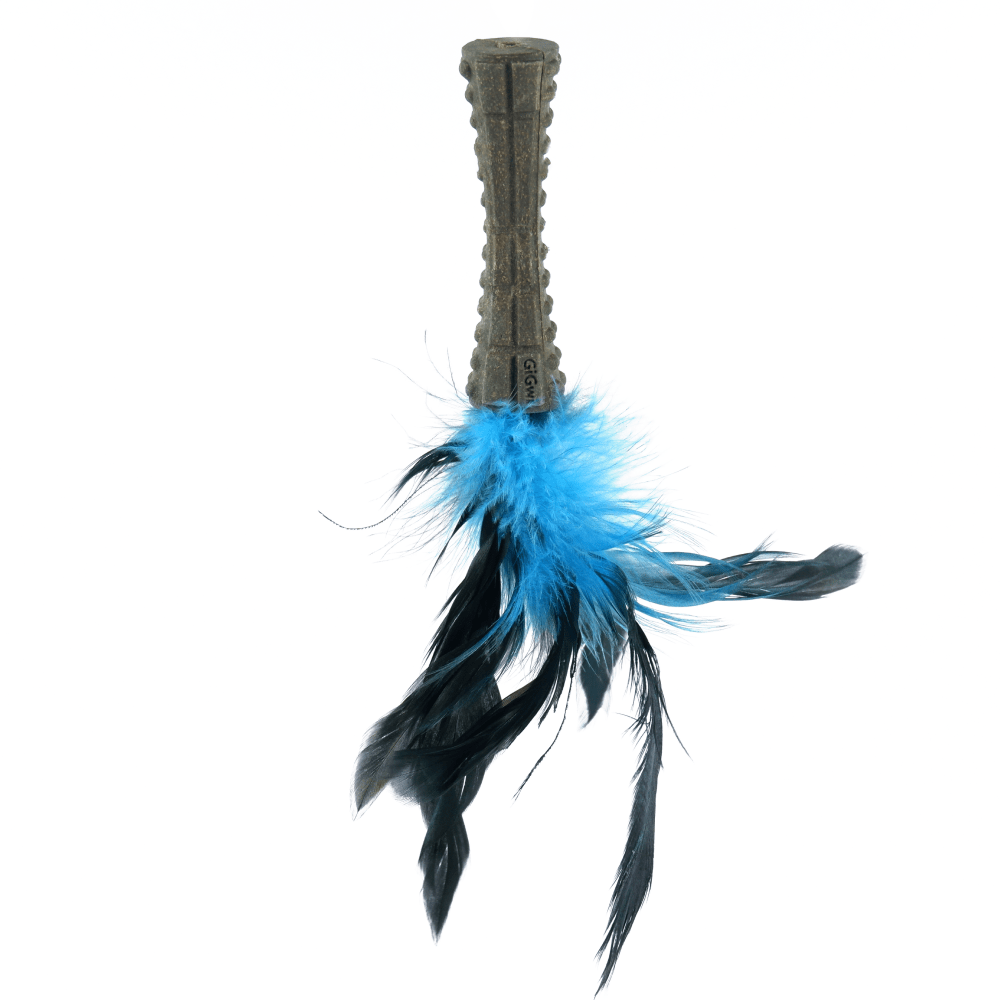 GiGwi Johnny Stick with Catnip & Natural Feathers Toy for Cats