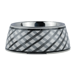 Basil Check Print Melamine Bowl for Dogs and Cats