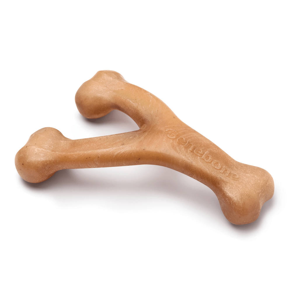 Benebone Peanut Butter Flavored Wishbone Chew Toy for Dogs | For Aggressive Chewers Dogs-Toys Benebone L