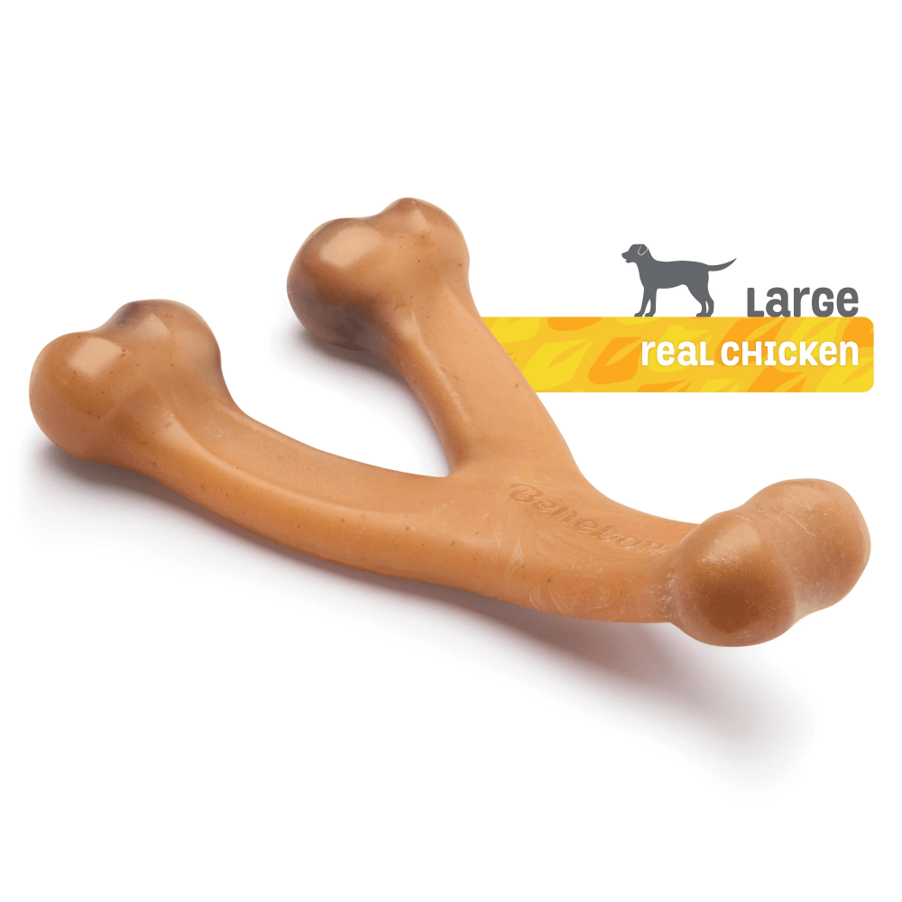 Benebone Peanut Butter Flavored Wishbone Chew Toy for Dogs | For Aggressive Chewers Dogs-Toys Benebone