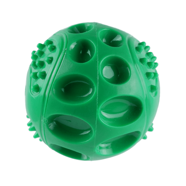 Goofy Tails Hard Squeaky Rubber Ball Toy for Dogs (Green)