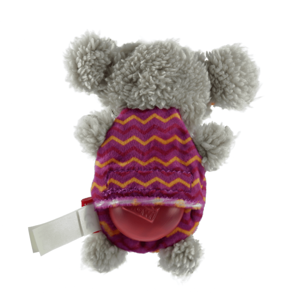 GiGwi Plush Friendz with Refillable Squeaker Elephant Toy for Dogs (Grey/Red) | For Medium Chewers