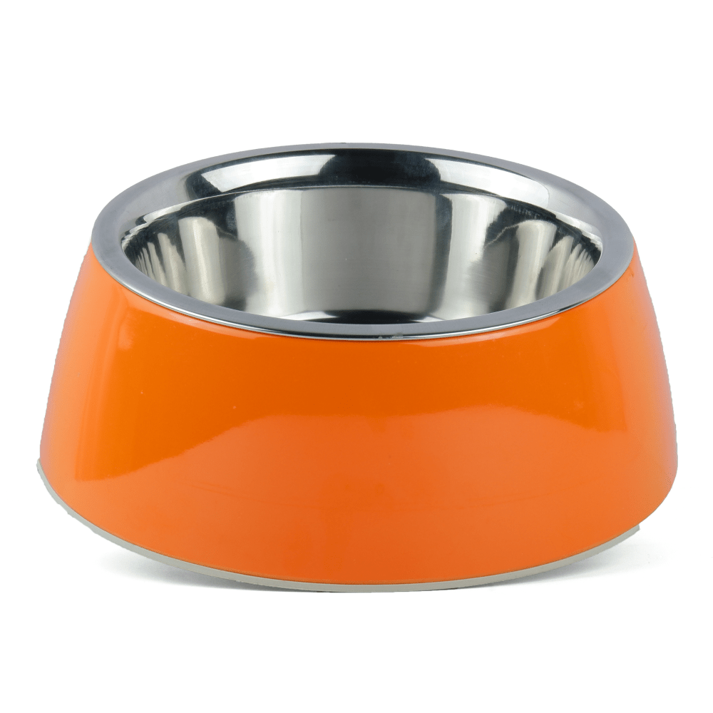 Basil Solid Color Melamine Bowl for Dogs and Cats (Orange)