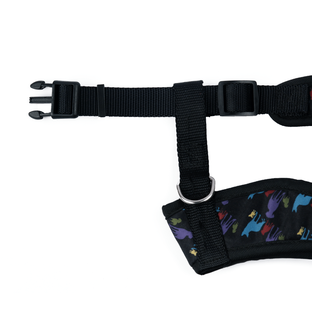 Basil Printed Mesh Adjustable Harness for Dogs (Black)