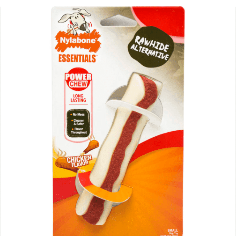 Nylabone Chicken Flavor Nature Inspired Rawhide Roll Power Chew Toy for Dogs