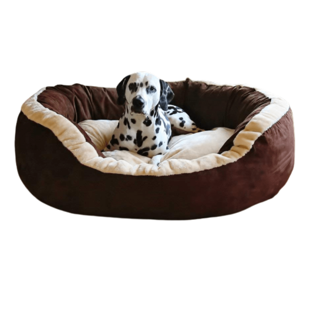 Fluffy's Luxurious Polyester Filled Soft Dual Colour Bed for Dogs and Cats (Brown) Both-Bedding, Mats & Travel Supplies Fluffy's L