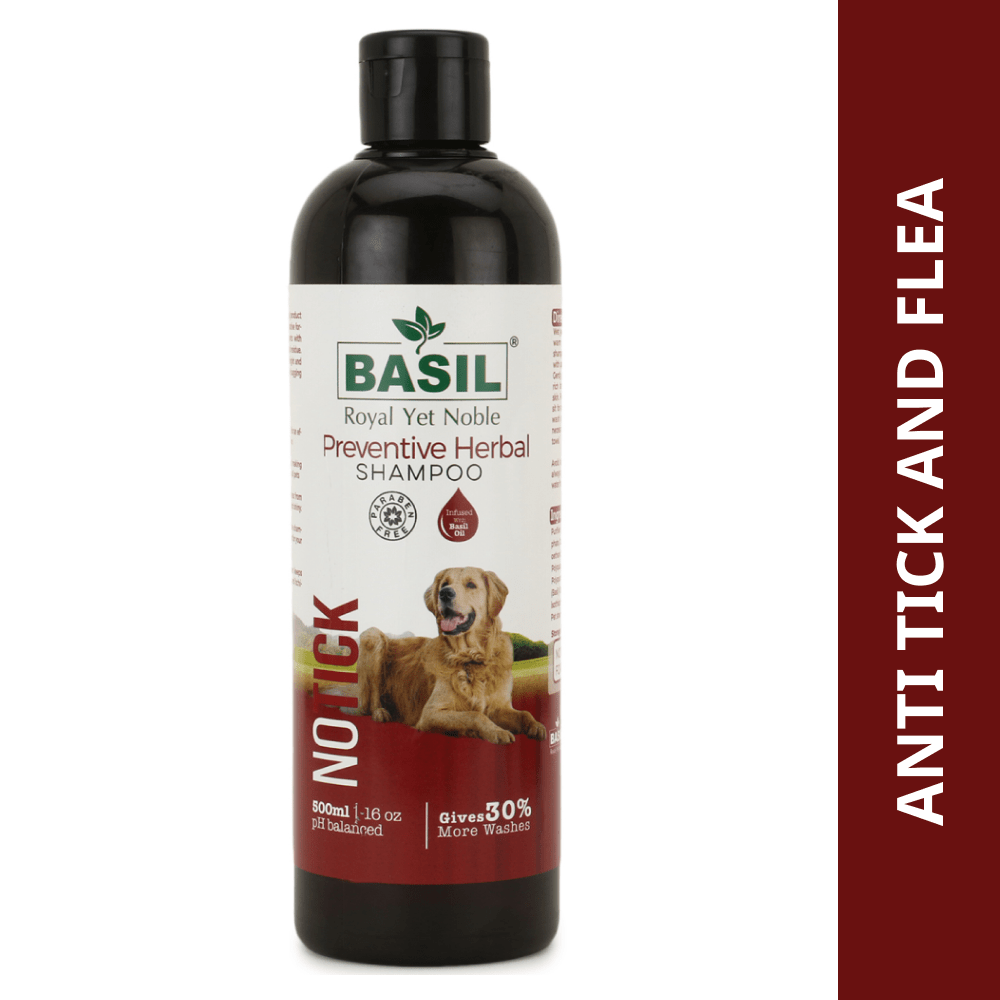 Basil Herbal No Ticks Dog Shampoo Dogs-Grooming Supplies Basil 500mL