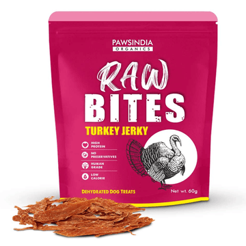 Pawsindia Organics Raw Bites Turkey Jerky Dog Treats