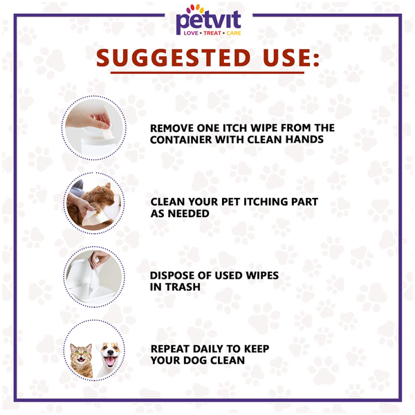 Petvit Itch Wipes for Dogs and Cats