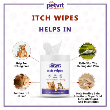 Petvit Itch Wipes for Dogs and Cats