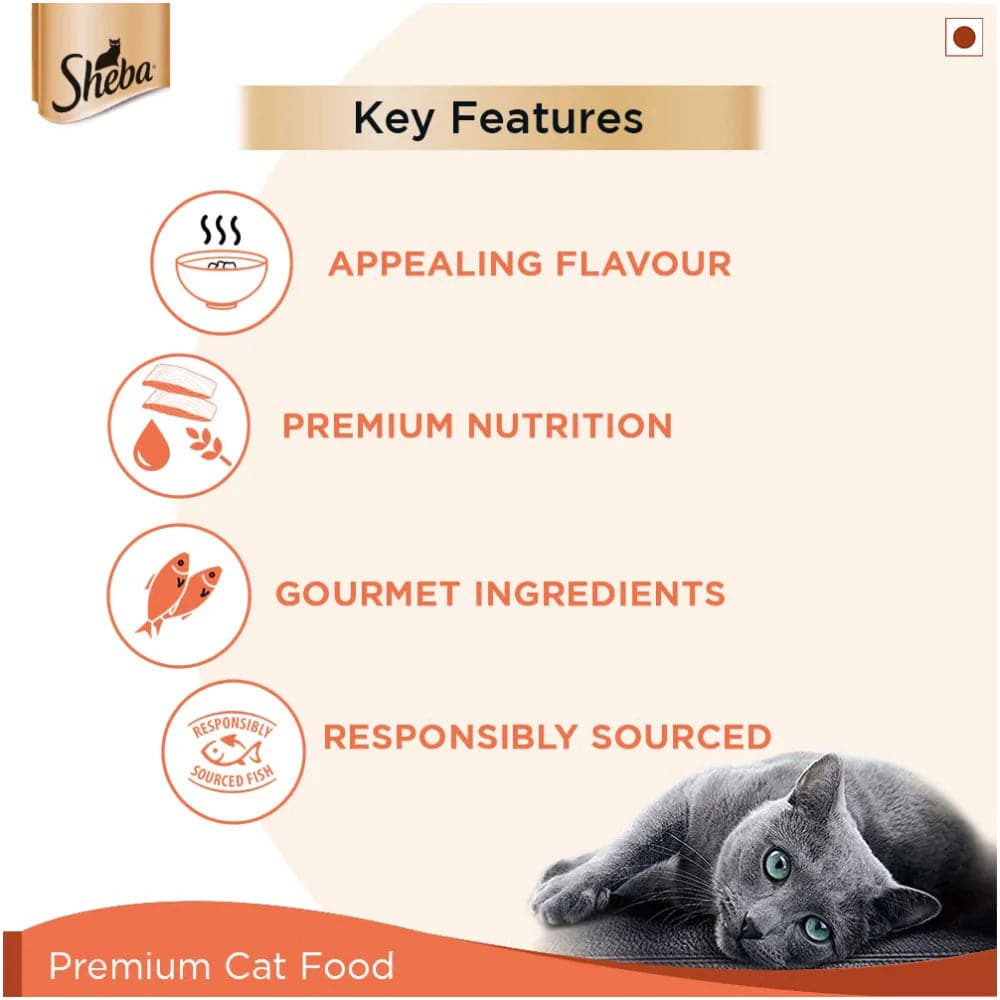 Sheba Fish with Sasami and Skipjack & Salmon Fish Mix Cat Wet Food Combo (12+12)