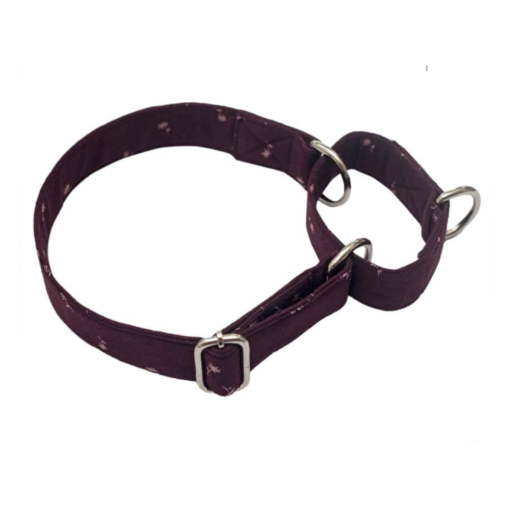 Pet And Parents Maroon Palm Double Padded Martingale Collar for Dogs