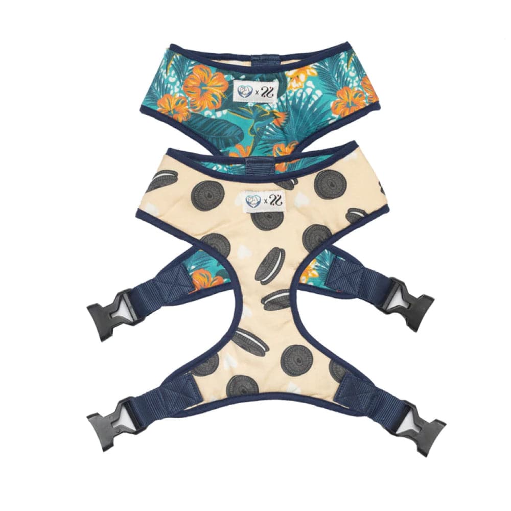 Pet And Parents Chocolaty Floral Reversible Harness for Dogs