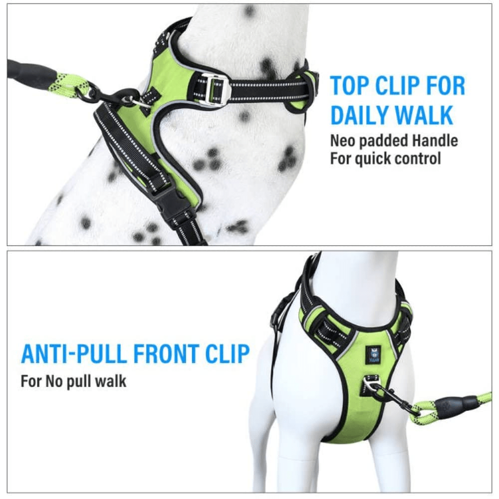 Hank 3M Reflective Harness for Puller Dogs (Neon Green)