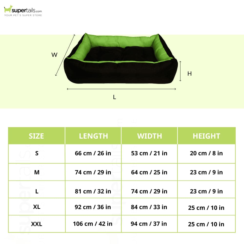 Hiputee Premium Waterproof Reversible Washable Bed for Dogs and Cats (Green & Black)