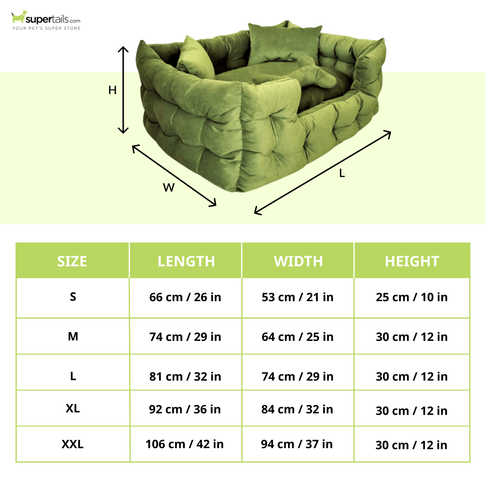Hiputee Luxurious High Wall Soft Velvet Fabric Washable Bed for Dogs and Cats (Light Green)
