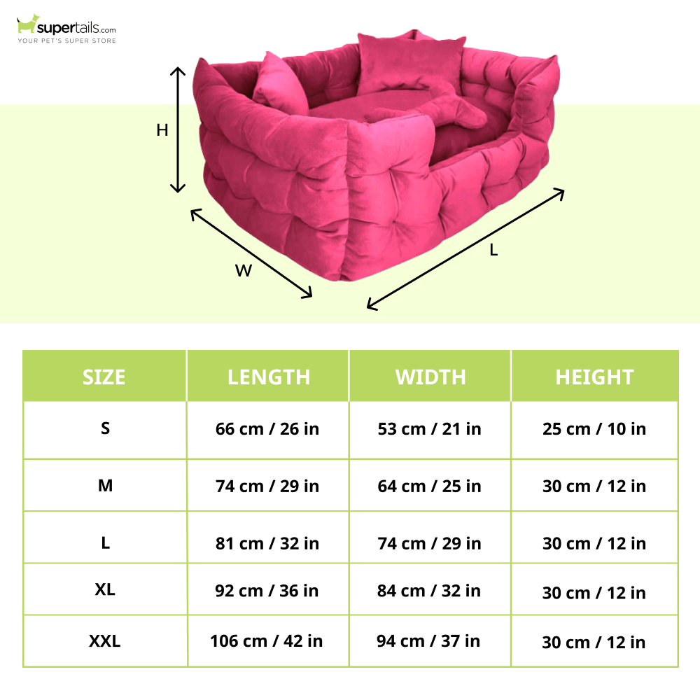 Hiputee Luxurious High Wall Soft Velvet Fabric Washable Bed for Dogs and Cats (Pink)