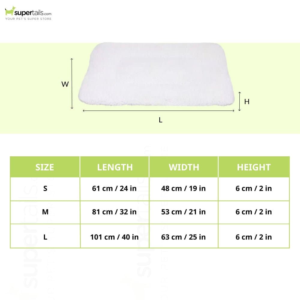Hiputee Soft Fur Reversible Elevated Bed Cushion for Dogs and Cats (White/Black)