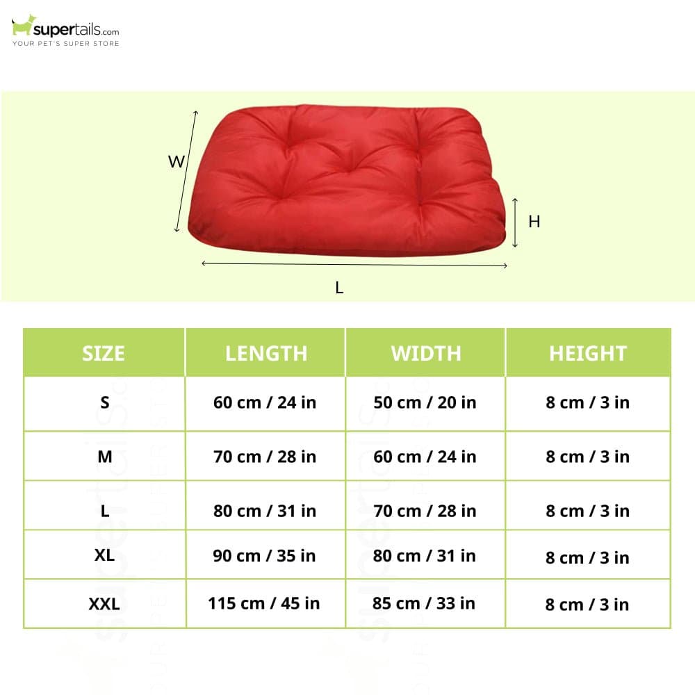 Hiputee Reversible Soft Bed Cushion for Dogs and Cats (Red)
