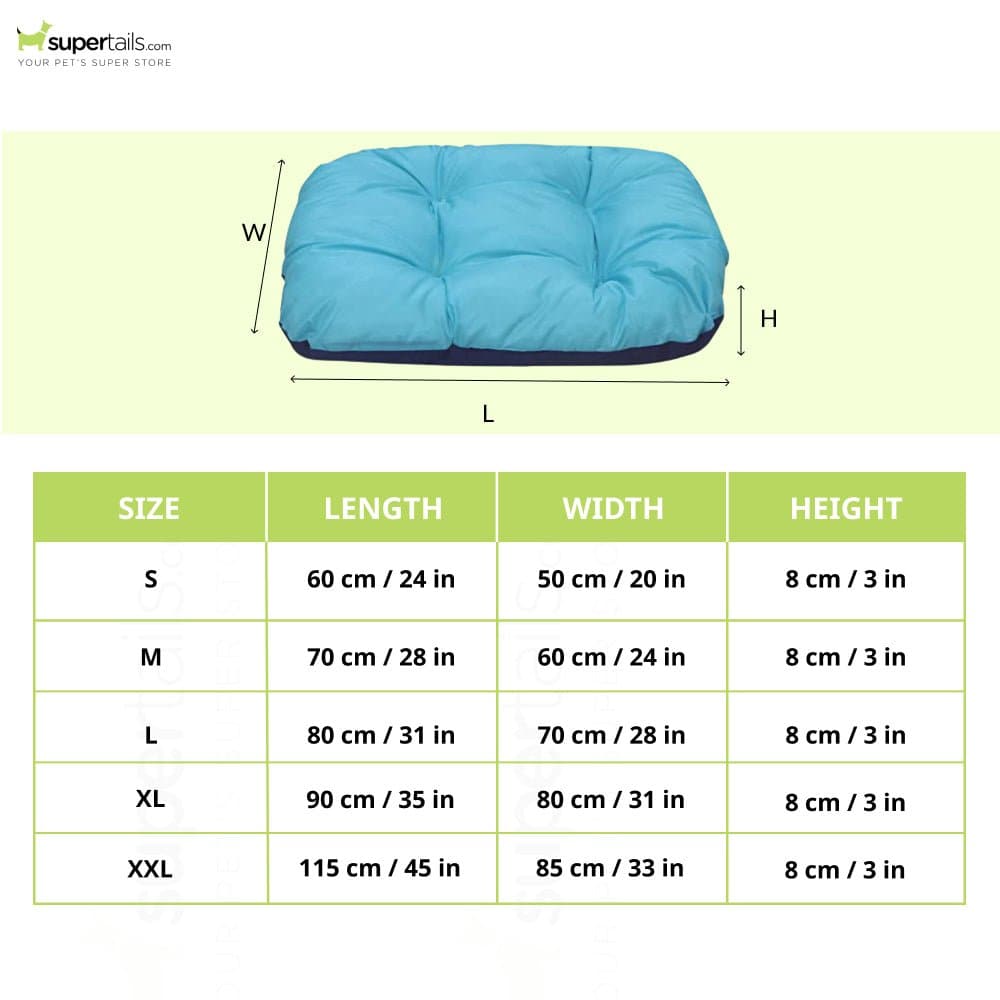 Hiputee Reversible Soft Bed Cushion for Dogs and Cats (Blue)