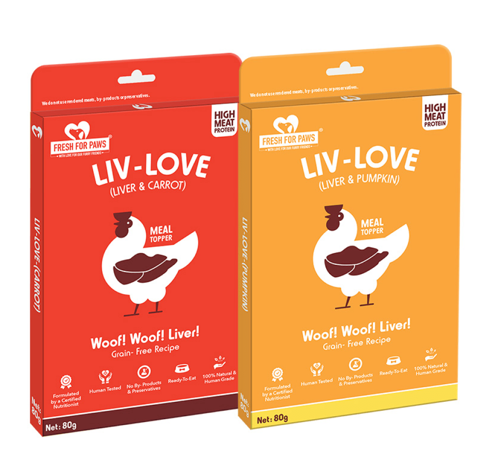 Fresh For Paws Chicken Liver Pumpkin Liv Love & Chicken Liver Carrot Liv Love Supplement for Dogs
