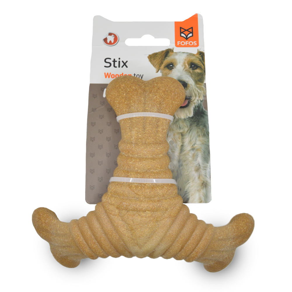 Barkbutler x Fofos Woodplay Triangle chew Toy for Dogs (Brown) Dogs-Toys Barkbutler 15.5cm