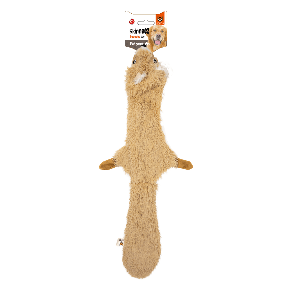 Fofos Skinneez Squirrel Toy for Dogs (Brown)