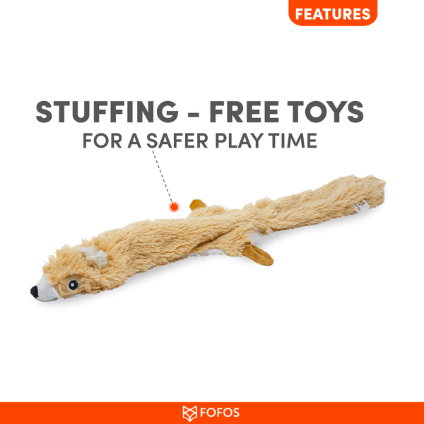 Barkbutler x Fofos Skinneez Squirrel Toy for Dogs (Brown)