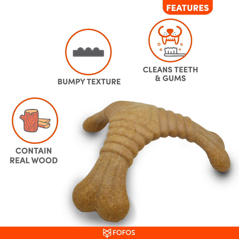 Barkbutler x Fofos Woodplay Triangle chew Toy for Dogs (Brown) Dogs-Toys Barkbutler