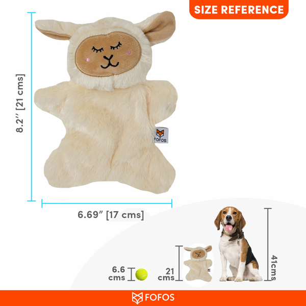 Barkbutler x Fofos Glove Plush Sheep Toy for Dog and Cats (Beige)