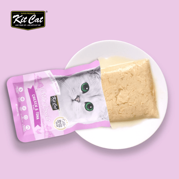 Kit Cat Chicken and Tuna and Chicken and Salmon Cat Wet Food Combo