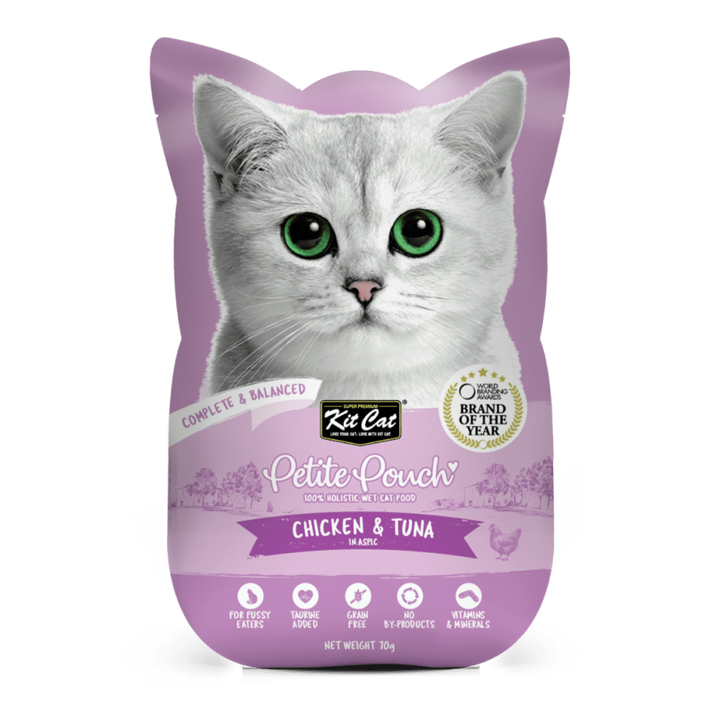 Kit Cat Chicken and Tuna and Chicken and Salmon Cat Wet Food Combo