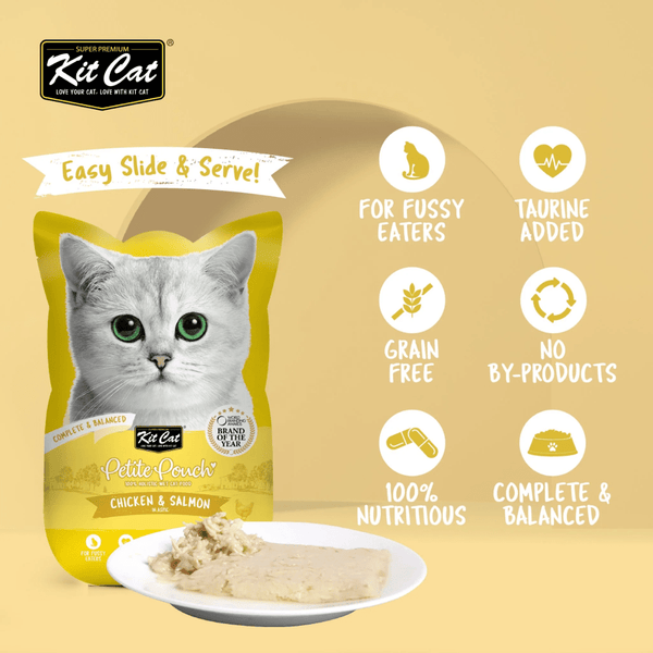 Kit Cat Chicken and Tuna and Chicken and Salmon Cat Wet Food Combo