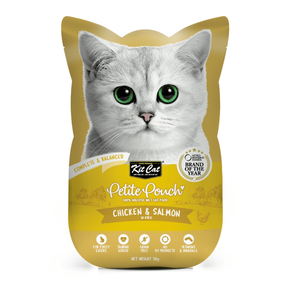 Kit Cat Chicken and Tuna and Chicken and Salmon Cat Wet Food Combo