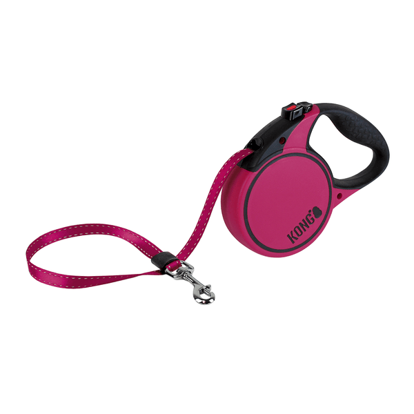 Kong Terrain Retractable Leash for Dogs and Cats (Fuchsia)