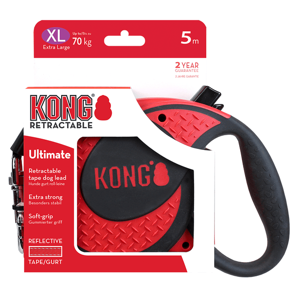 Kong Ultimate Retractable Leash for Dogs and Cats (Red)
