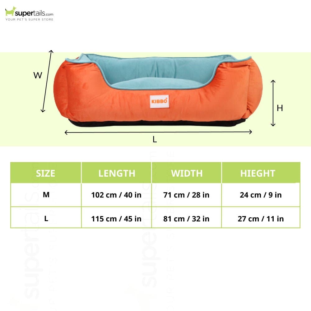 Kibbo Lounger Bed for Dogs and Cats (Aqua/Blue)