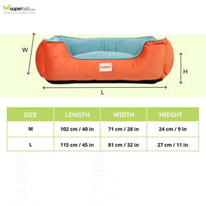 Kibbo Lounger Bed for Dogs and Cats (Aqua/Blue)