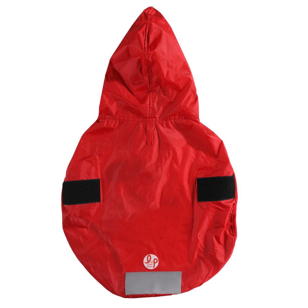 The Drizzle Deflector - Adjustable & Reflective Raincoat for Dogs by Lana Paws (Red Solid) Both-Clothing & Accessories Lana Paws