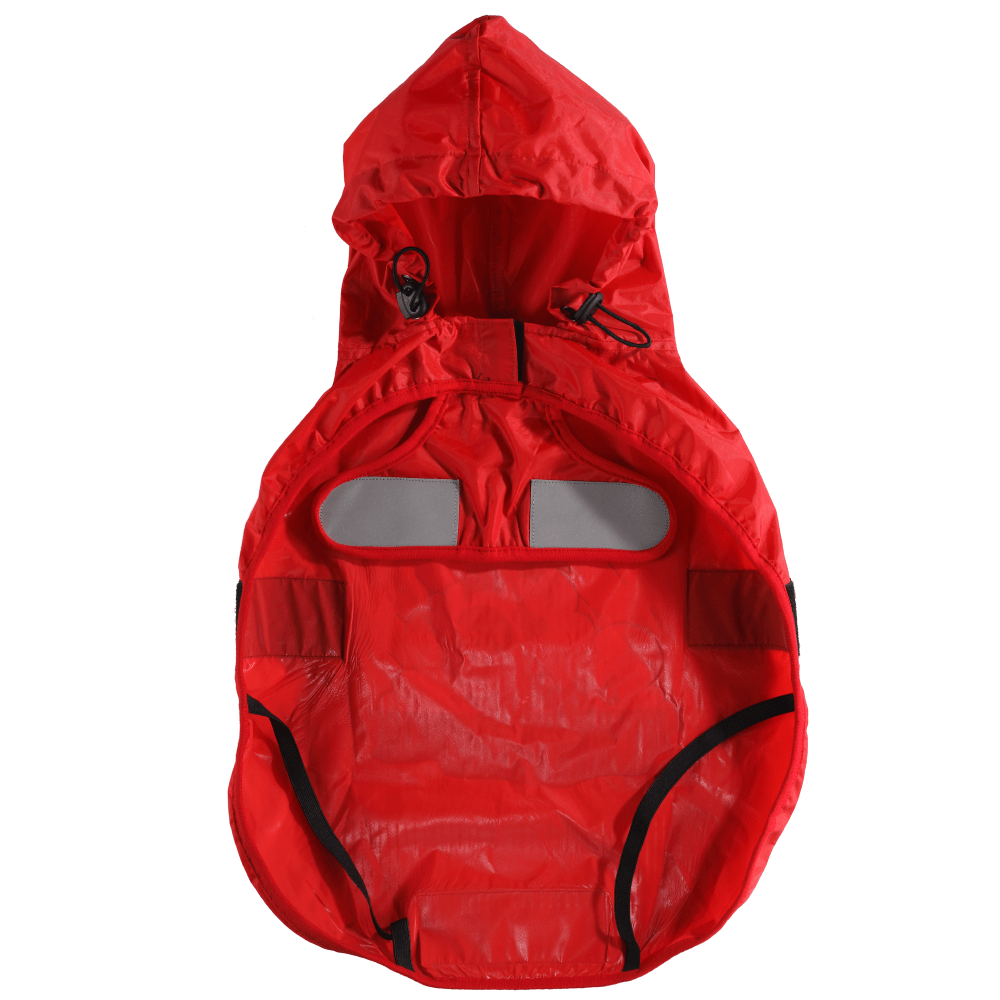The Drizzle Deflector - Adjustable & Reflective Raincoat for Dogs by Lana Paws (Red Solid) Both-Clothing & Accessories Lana Paws