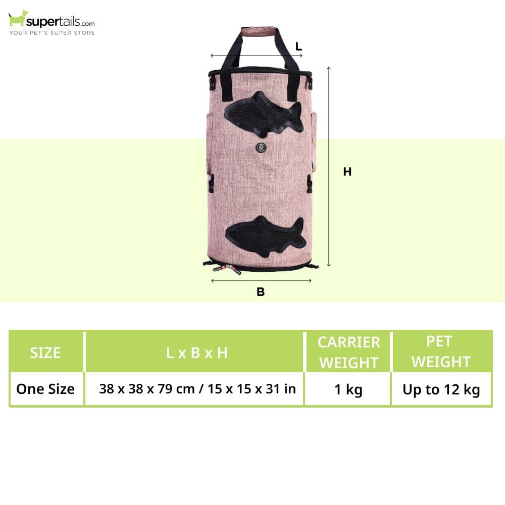 Fofos Comfort 2 in 1 Tunnel & Carrier for Dogs and Cats (Light Pink)