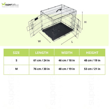 M Pets Voyager Wire Crate with 2 Doors for Dogs and Cats