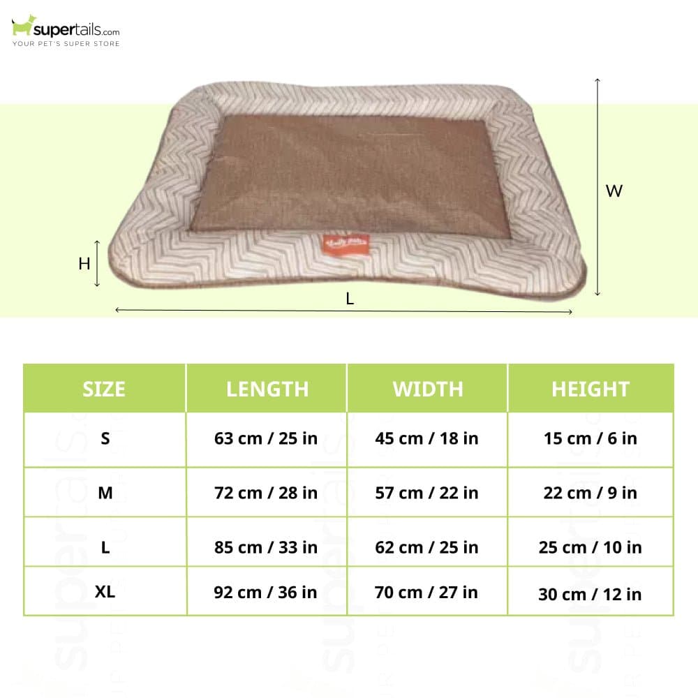 Emily Pets Rectangle Shape Bed for Dogs and Cats (Brown)