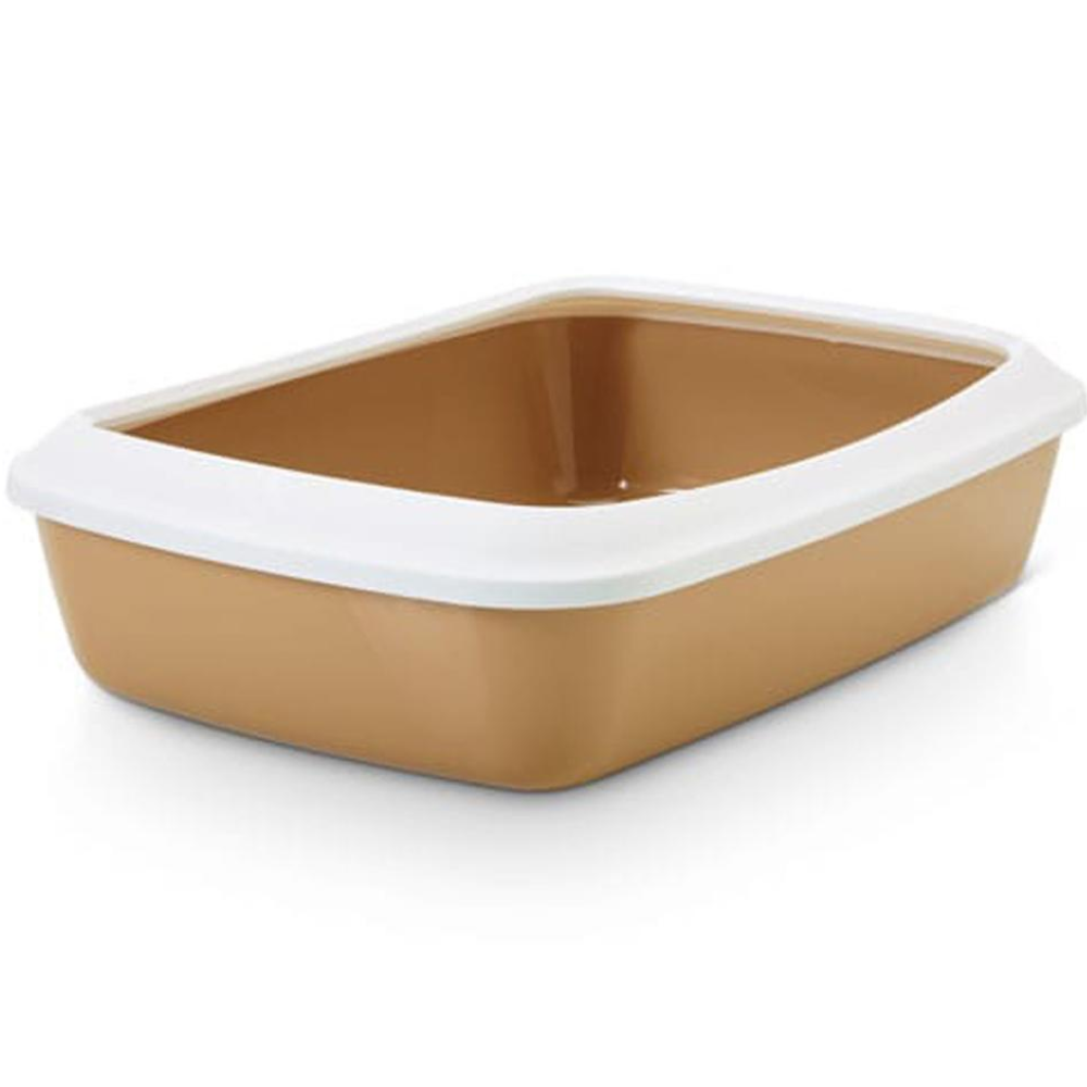 Savic Iriz Litter Tray with Rim for Cats (Nordric Brown) Litter Supplies Savic 19x14x6in