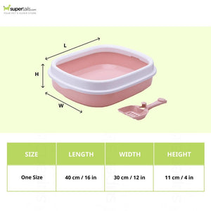 Emily Pets Litter Box With Scooper for Cats (Pink)