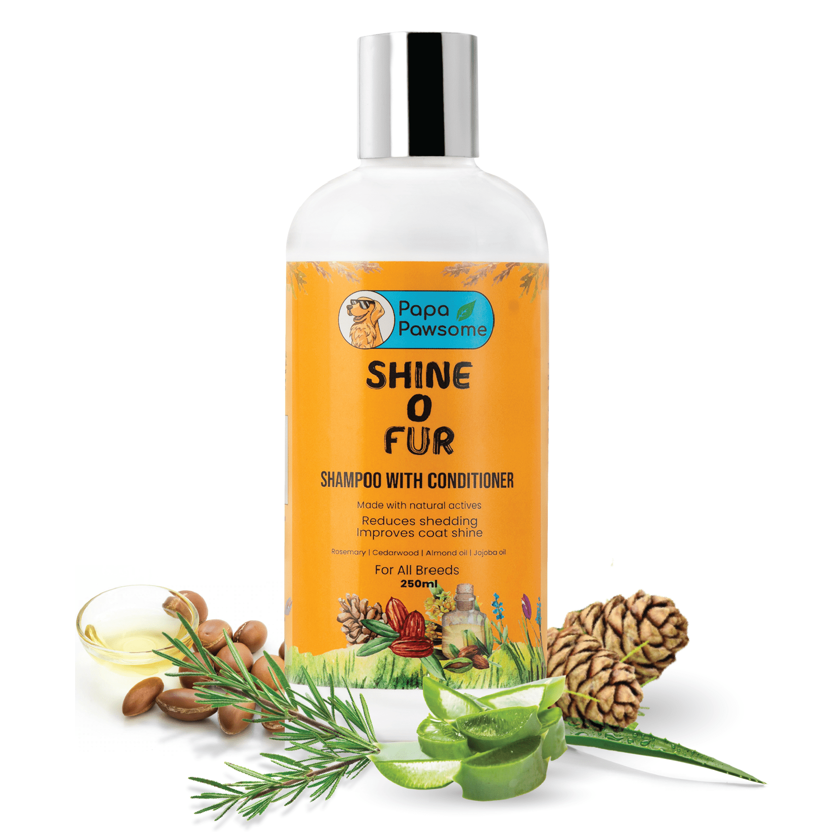 Papa Pawsome Shine O' Fur Shampoo with Conditioner for Dogs Dogs-Grooming Supplies Papa Pawsome