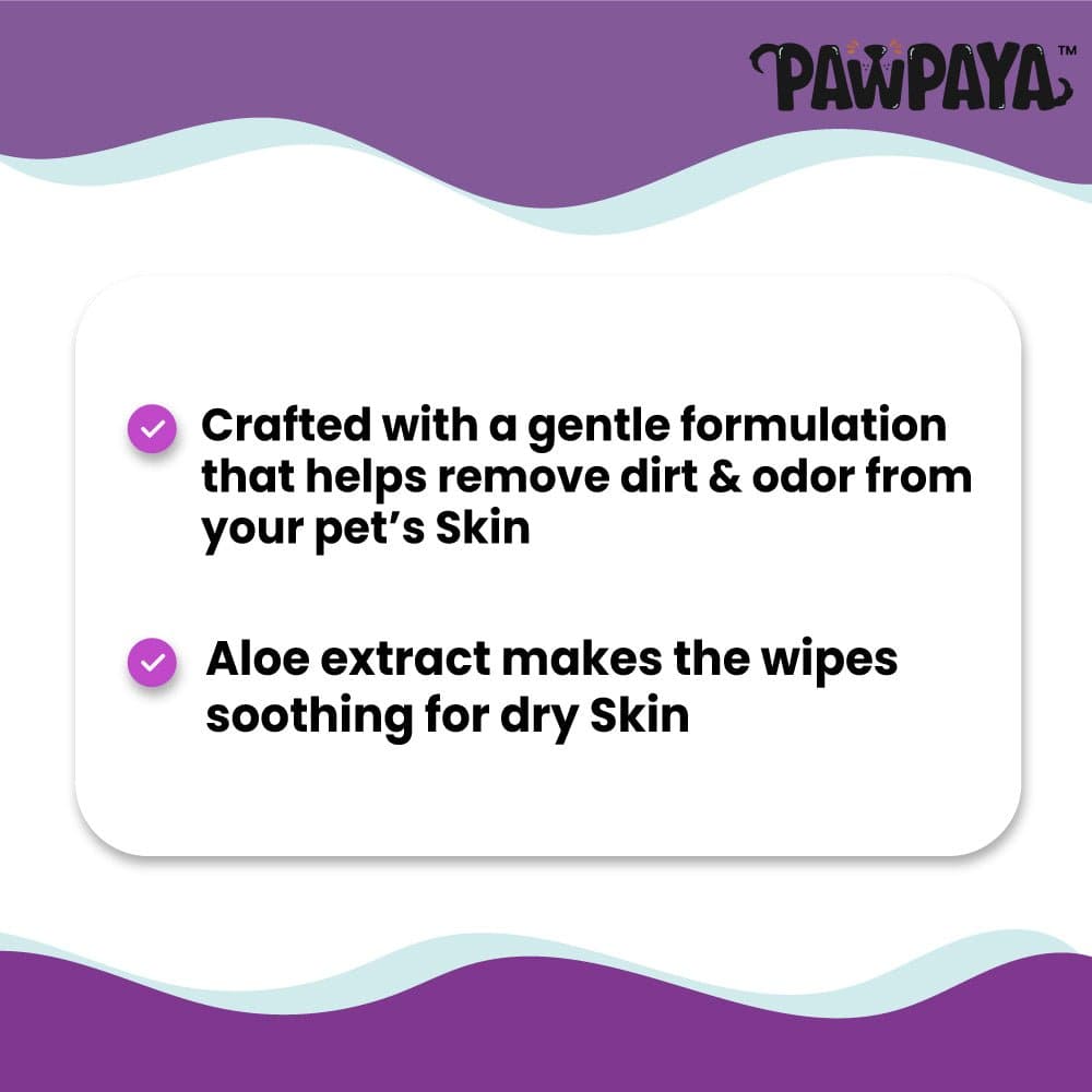 Pawpaya Ear Wipes for Dogs and Cats