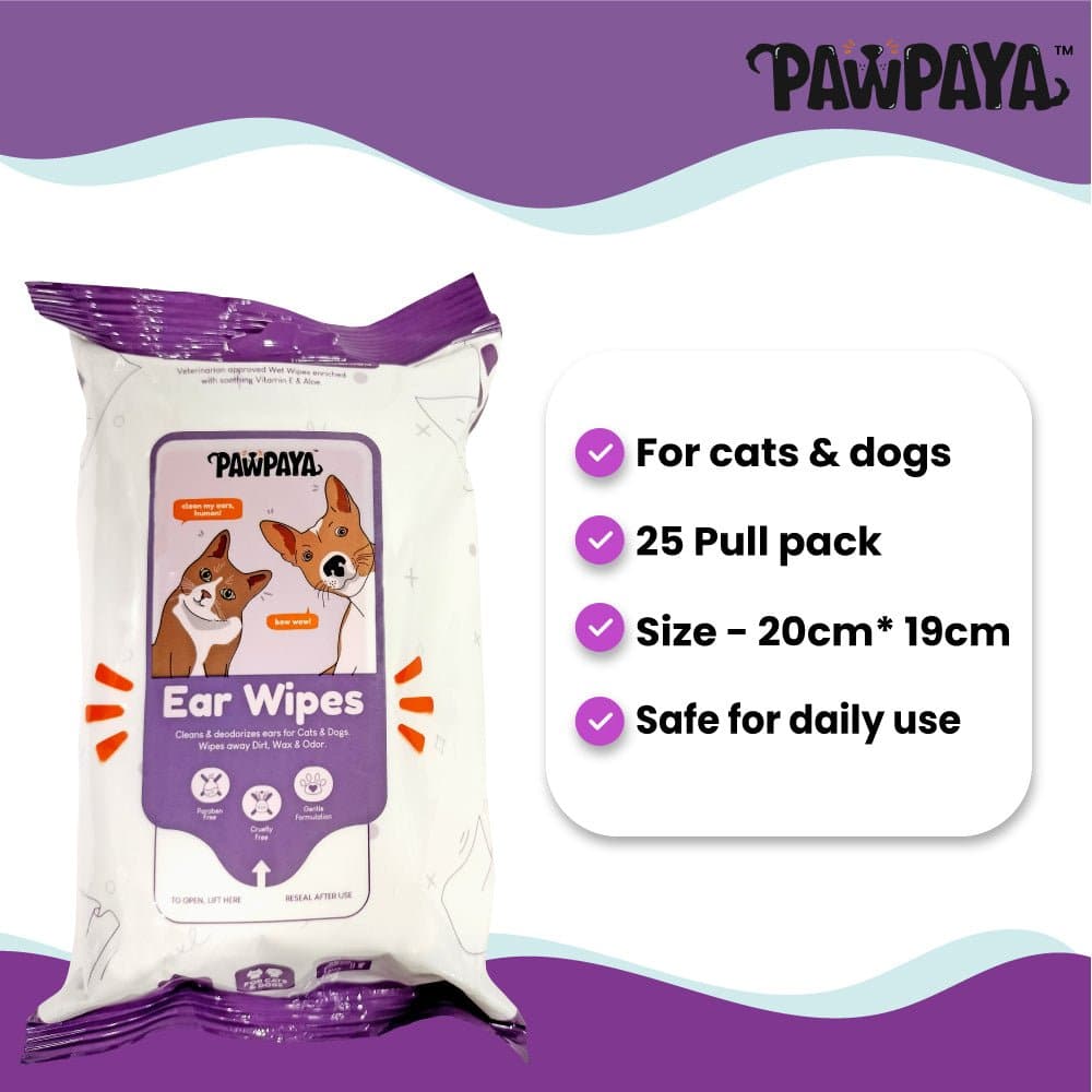 Pawpaya Ear Wipes for Dogs and Cats Both-Grooming Supplies Pawpaya