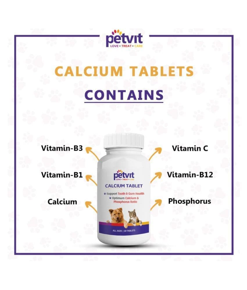 Petvit Calcium Tablets for Dogs and Cats