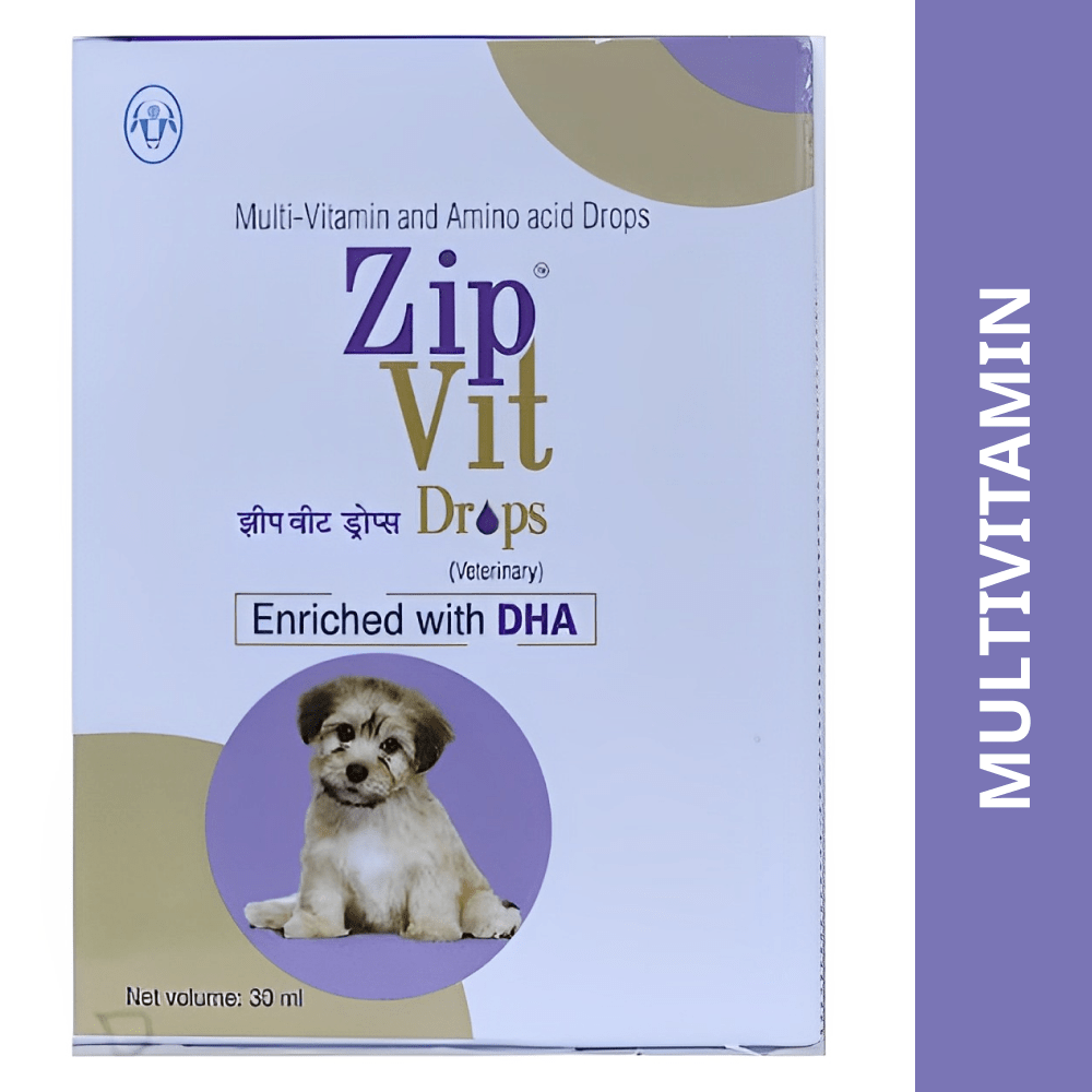 Intas Zipvit Drops Multi Vitamin Supplement for Puppies and Kitten (30ml)